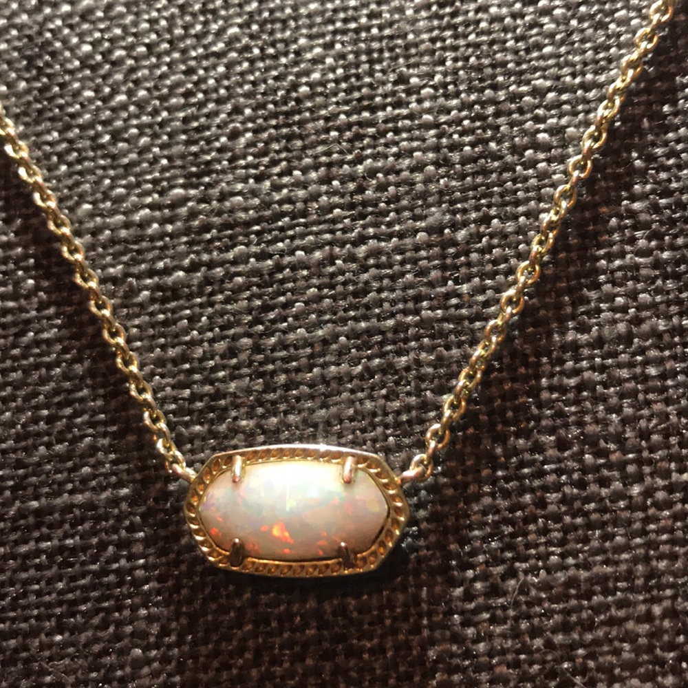 Kendra Scott White Kyocera Opal Necklace